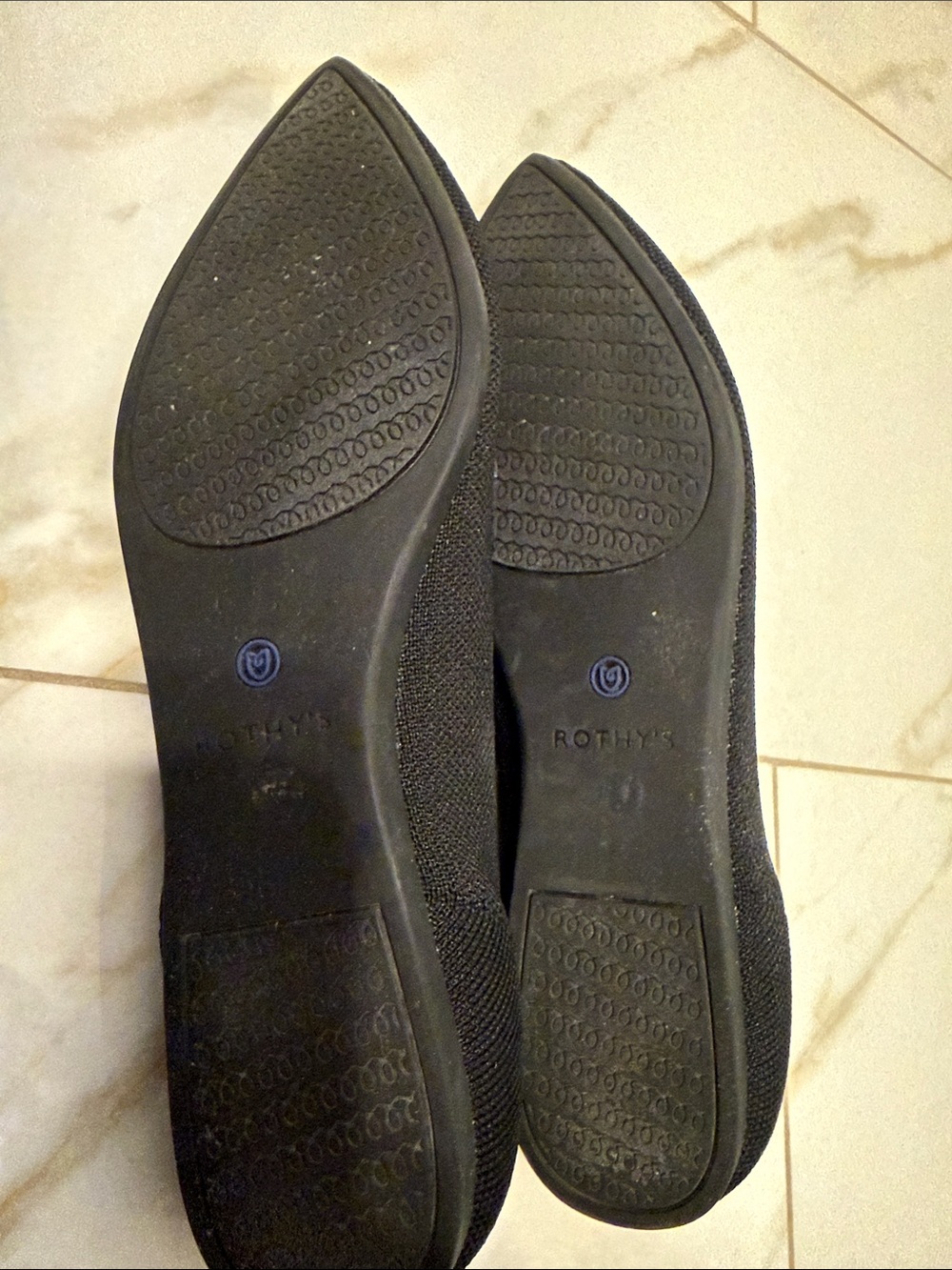 Rothy's Black Pointed Toe Flats ( V shape-at toes) - Picture 4 of 4